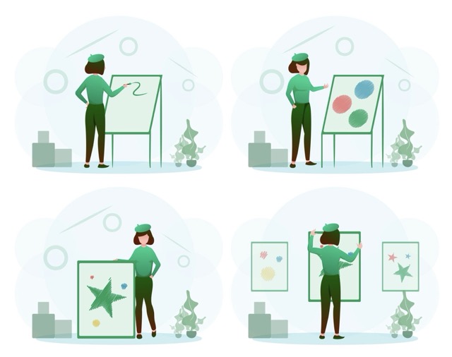 Processo di pittura step by step